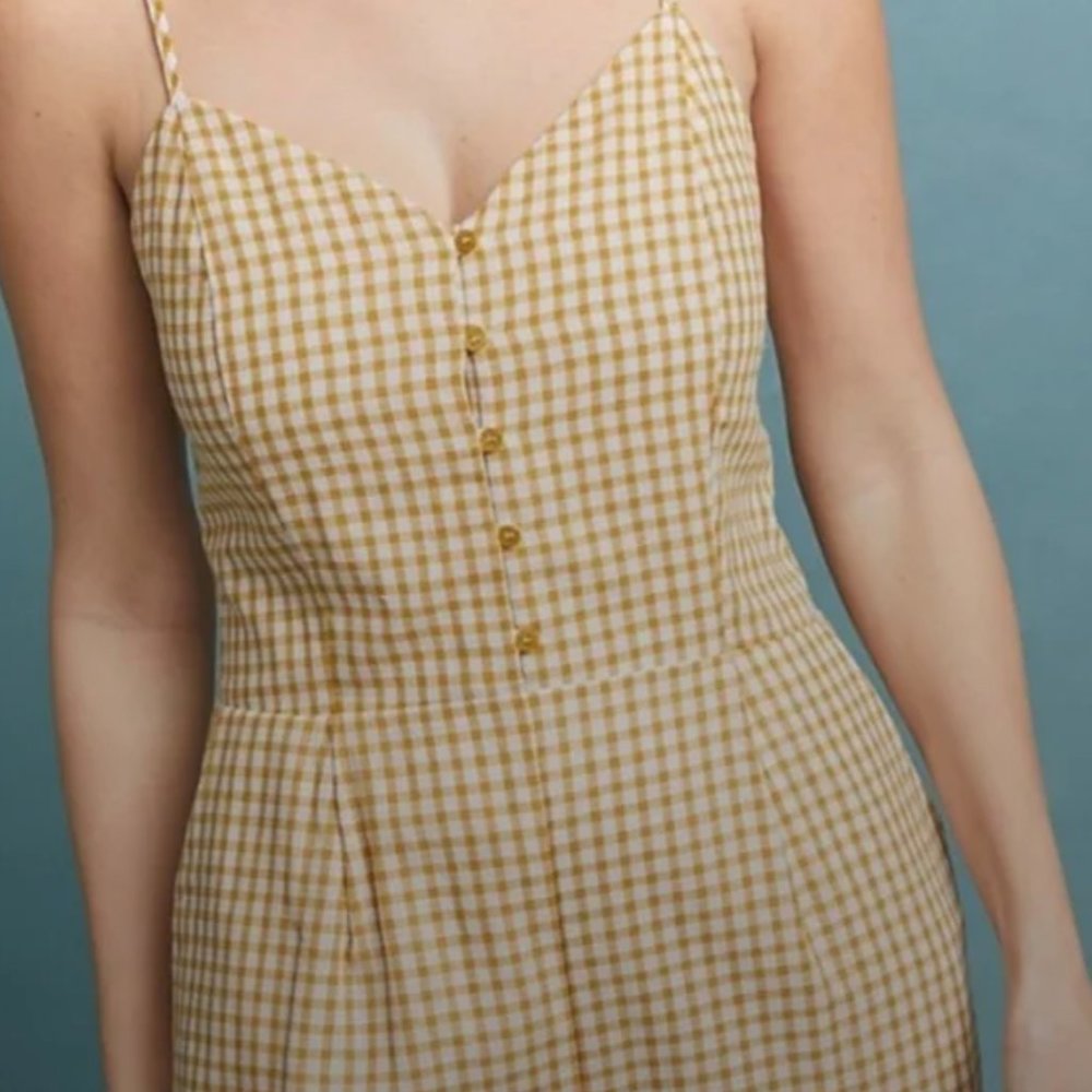 Anthropologie Lost & Wander Gingham Jumpsuit